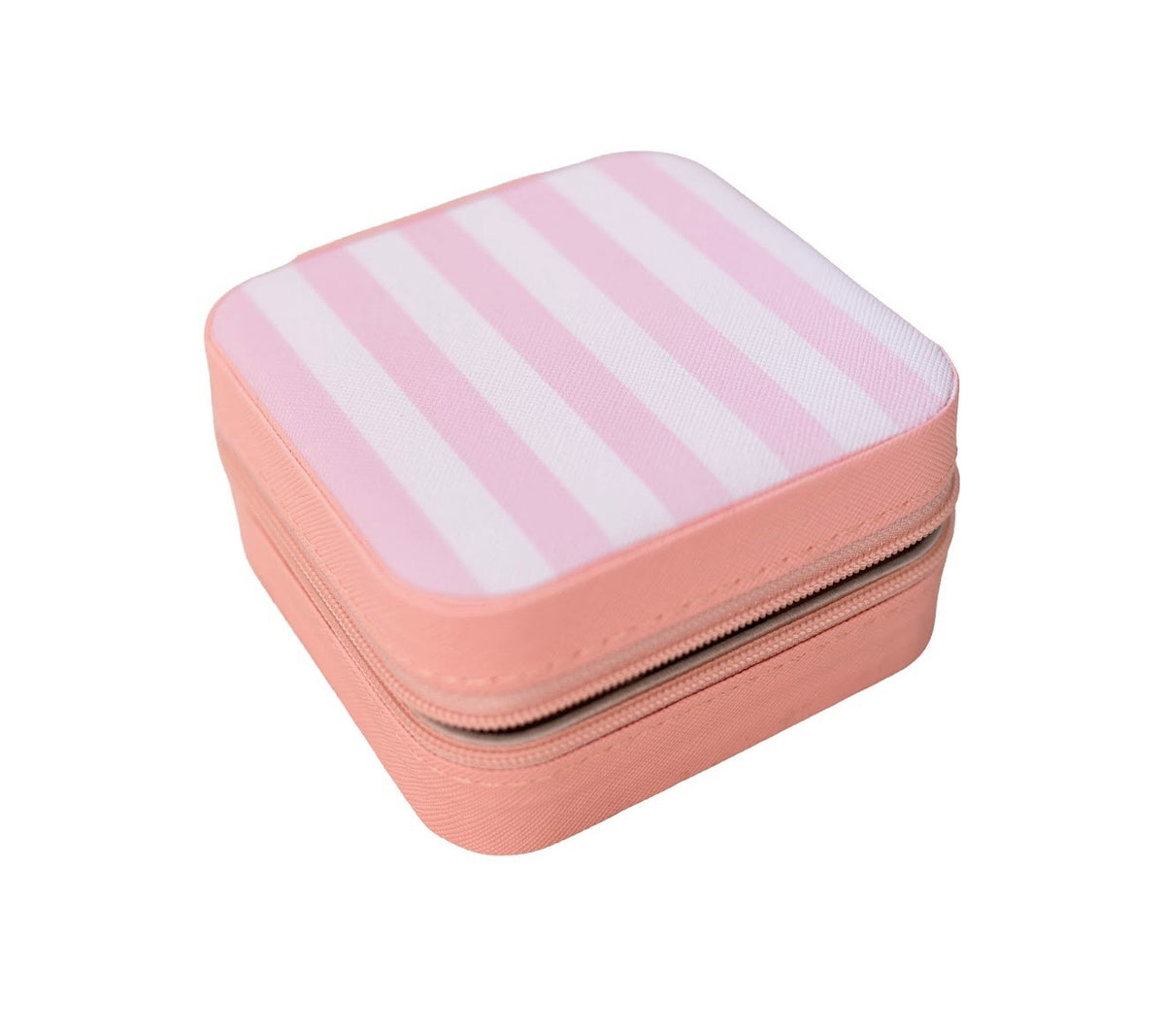 Pink Striped Jewelry Case