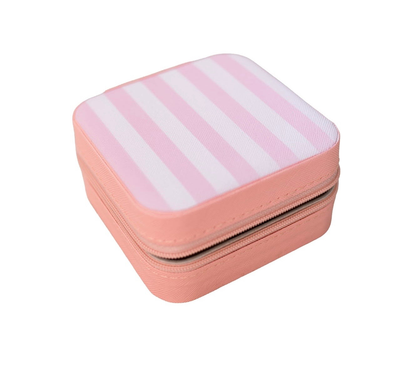 Pink Striped Jewelry Case