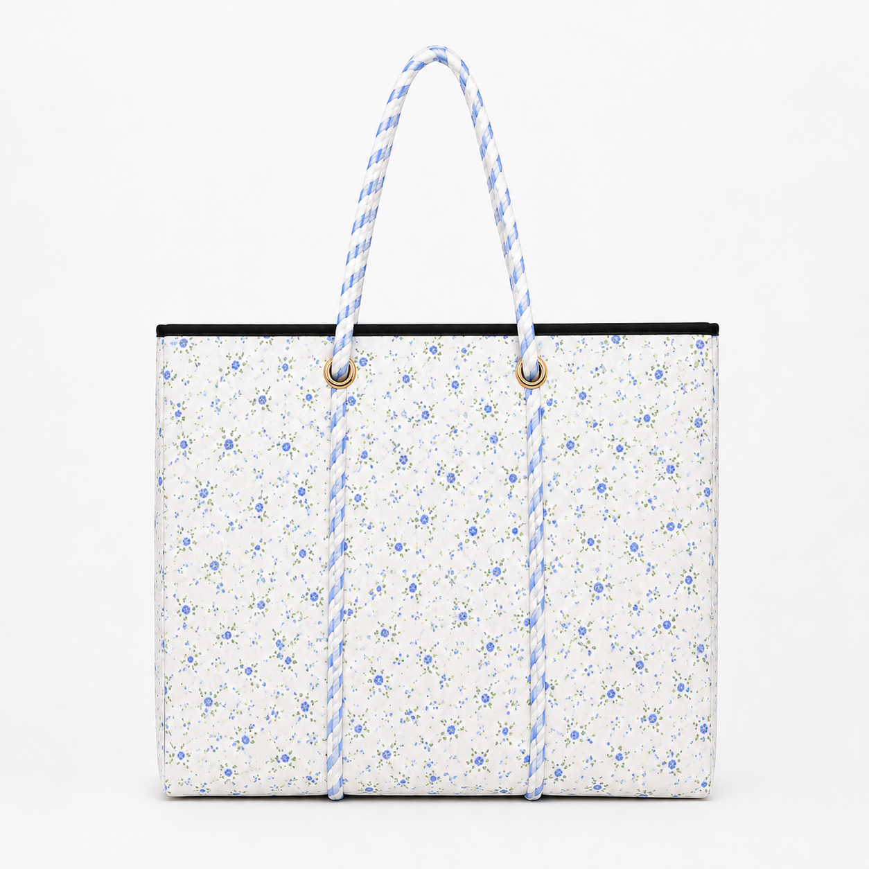 Blue Floral Large Tote Bag