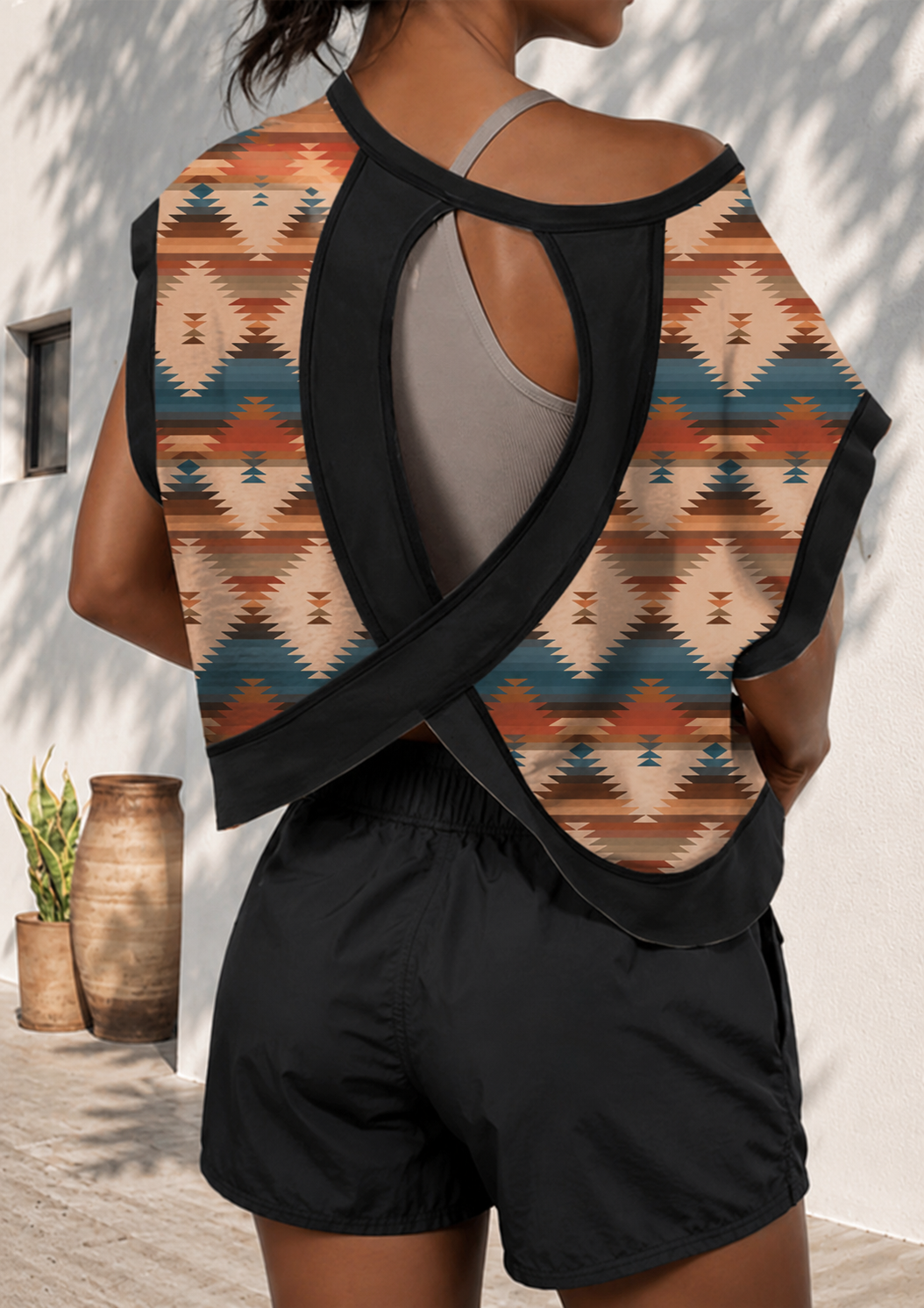 Aztec Cross-Back Shirt