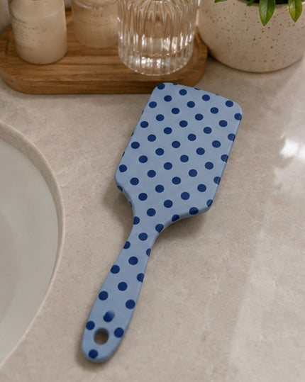 Blue Polka Dot Hairbrush