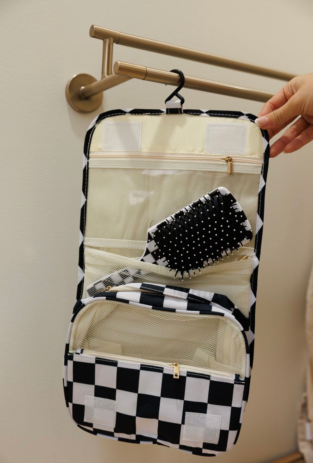 Checkerboard Black &amp; White Hairbrush