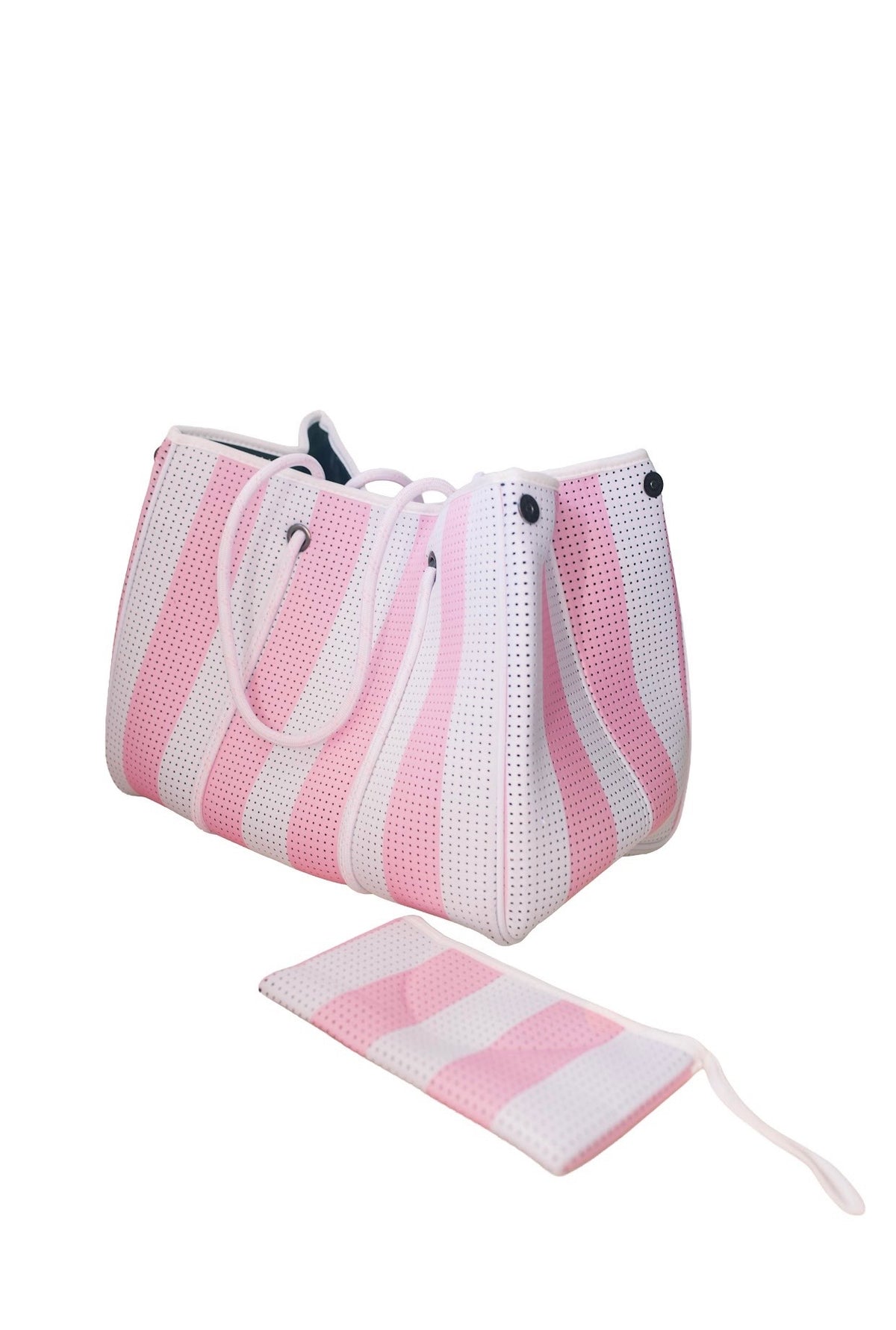 Pink Striped Large Tote Bag
