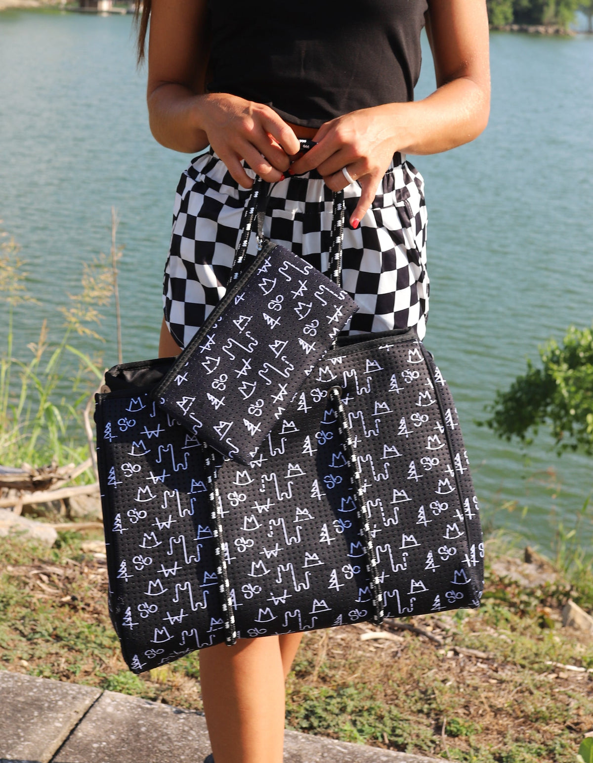Black Brand Large Tote Bag