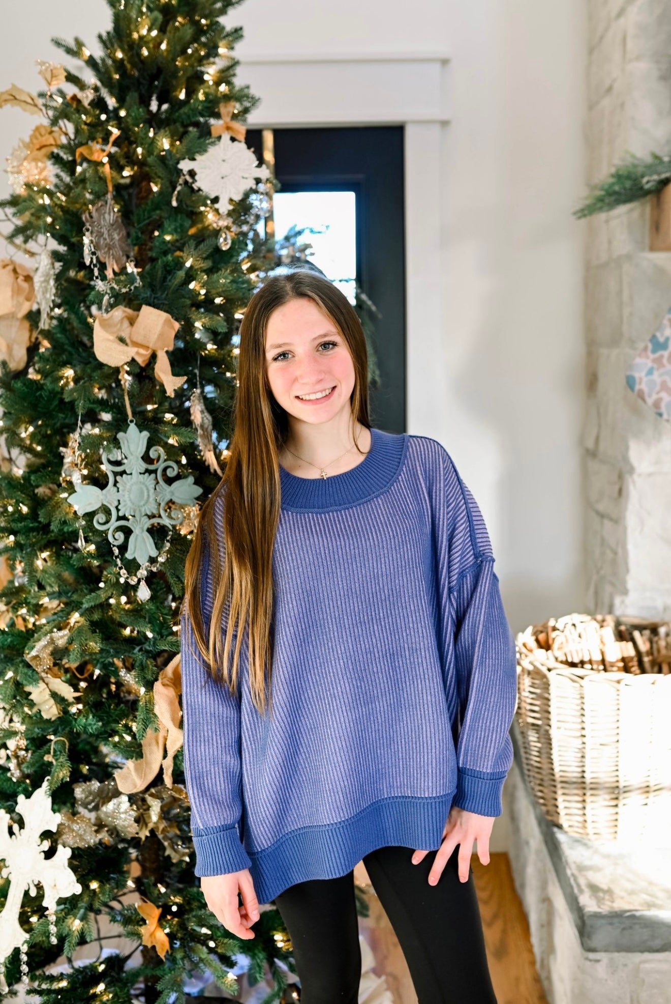 Marlin & Lavendar Corded Sweater