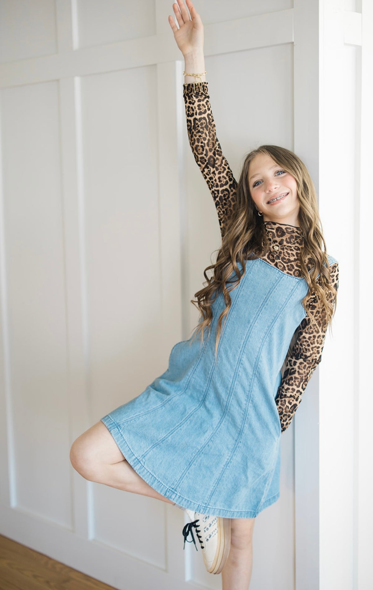 Leopard Mesh Layering Top