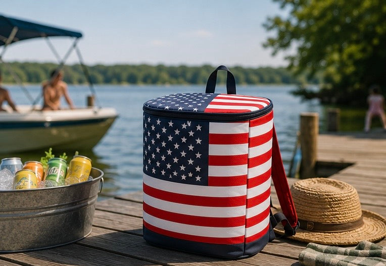 American Flag Backpack Cooler