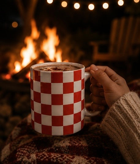 Red Checkerboard Mug