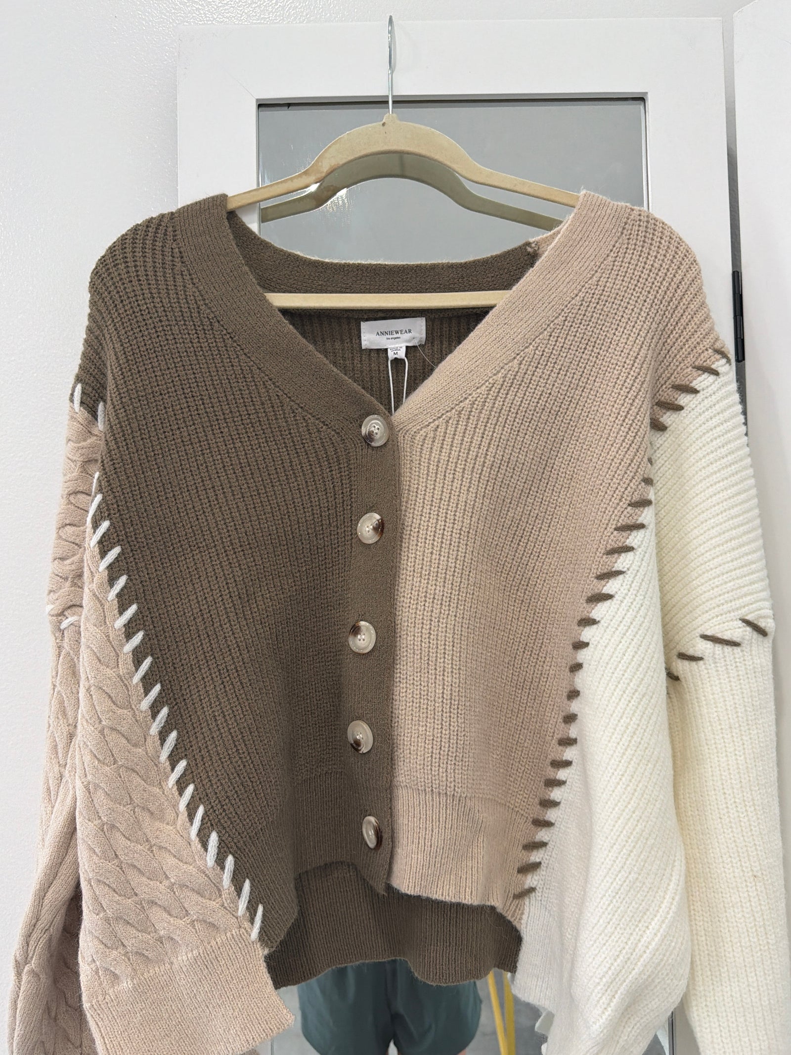 Brown and White Sweater