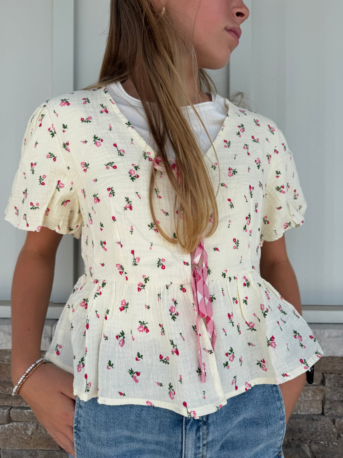 Cream Floral Blouse