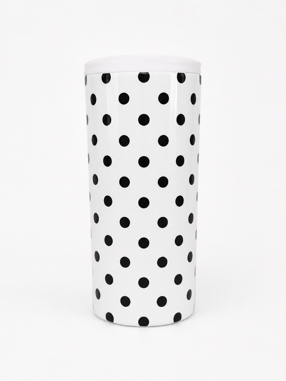 White Polka Dot Hard Cooling Can