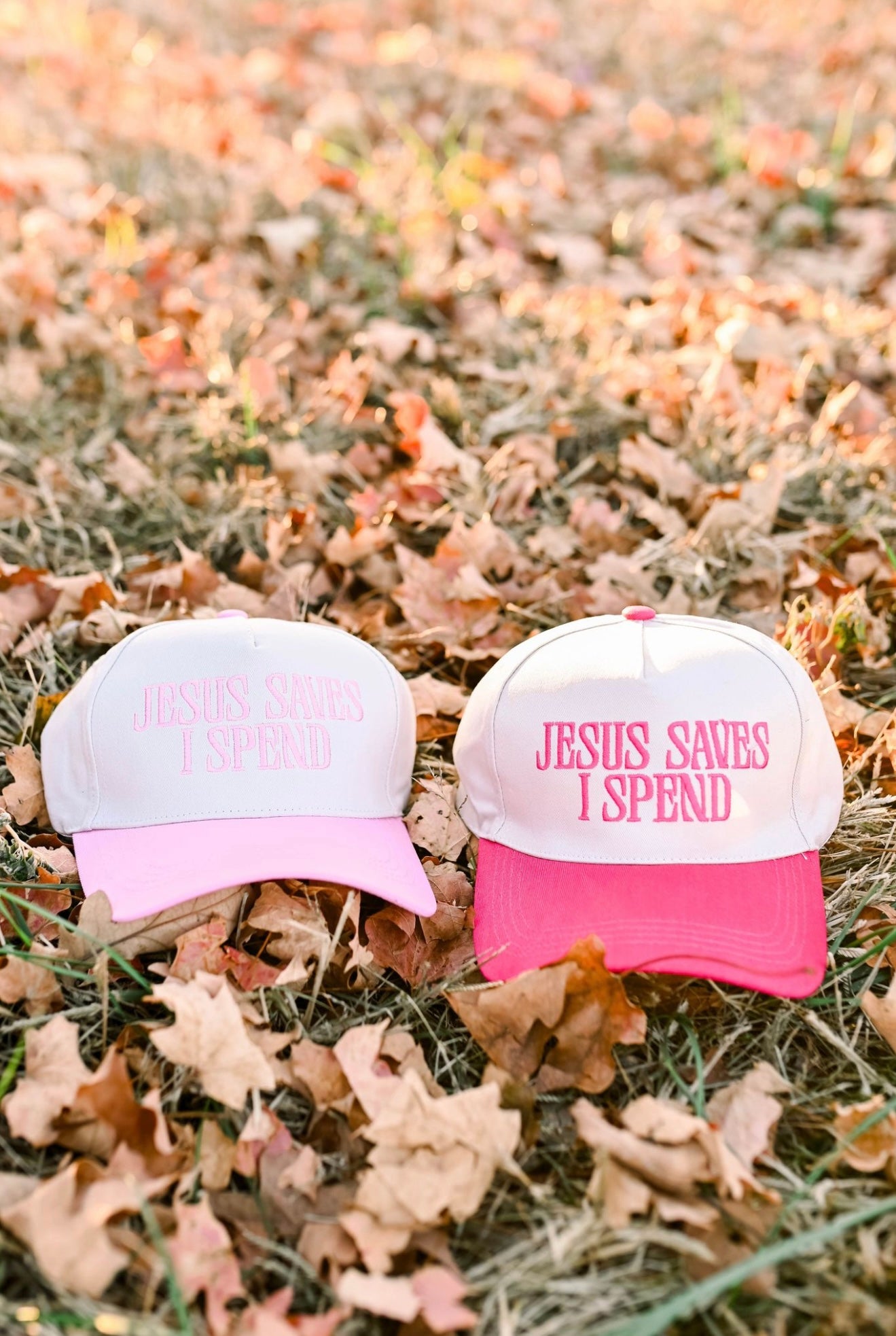 Blush Pink “Jesus Saves, I Spend” Hat