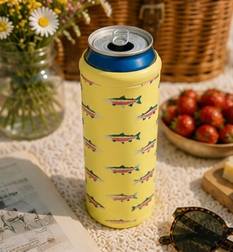 Yellow Rainbow Trout Hard Cooling Can