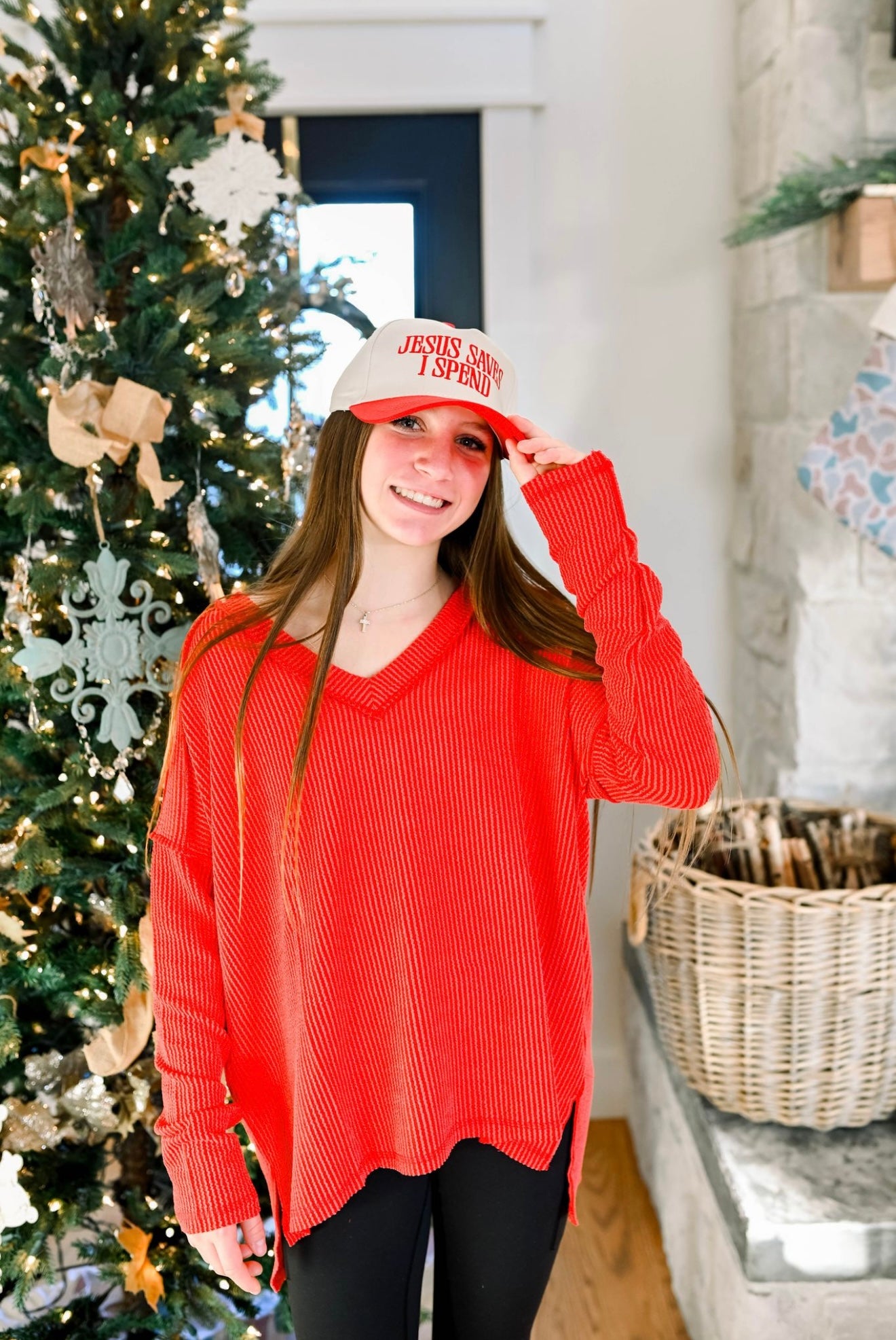 Raised Rib V-Neck Top