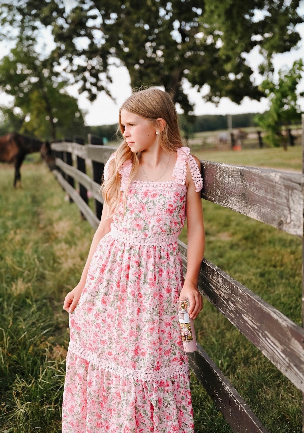 Ribbon Tie Floral Maxi Dress