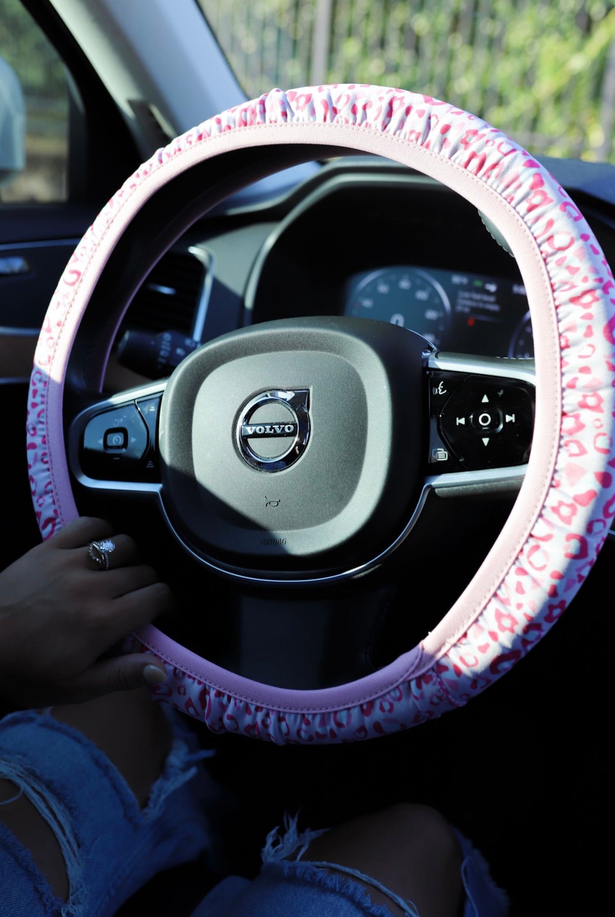 Pink Leopard Steering Wheel Cover