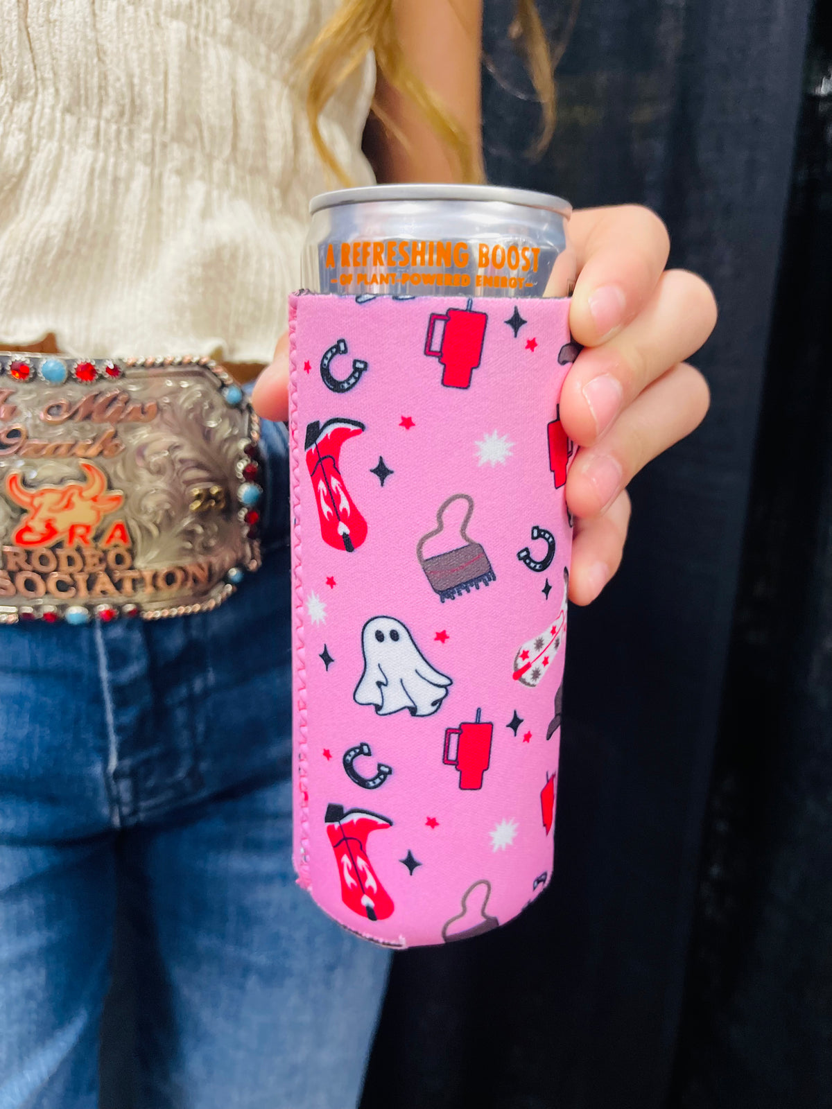Pink Ghost Tall Coozie 2-Pack