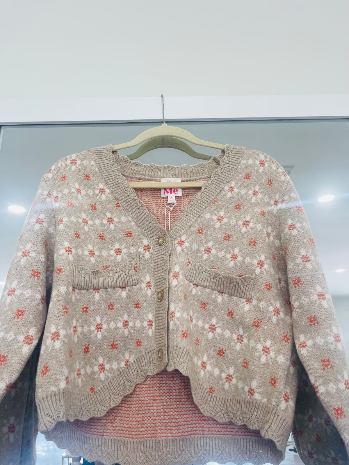 Orange Flower Brown Sweater