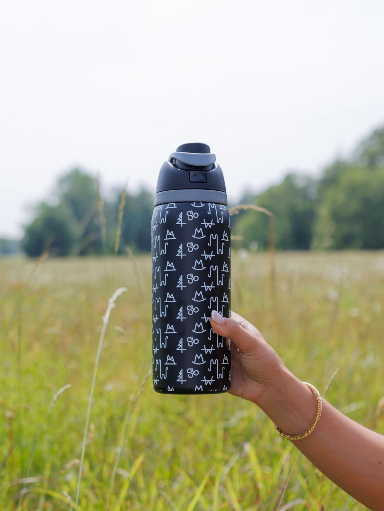 Black Brand Stainless Steel Water Bottle
