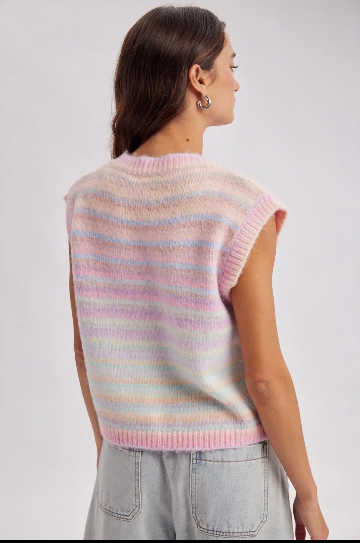 Rainbow Stripe Sweater Vest