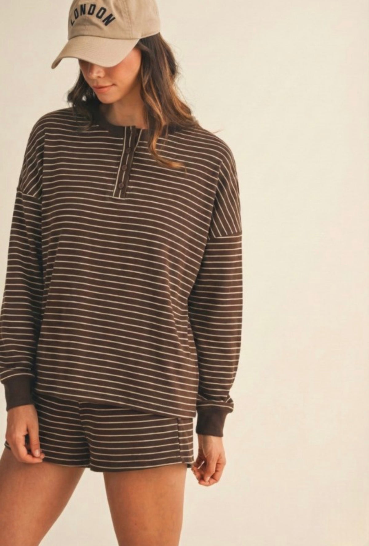 Chocolate Pin Stripe Knit Top