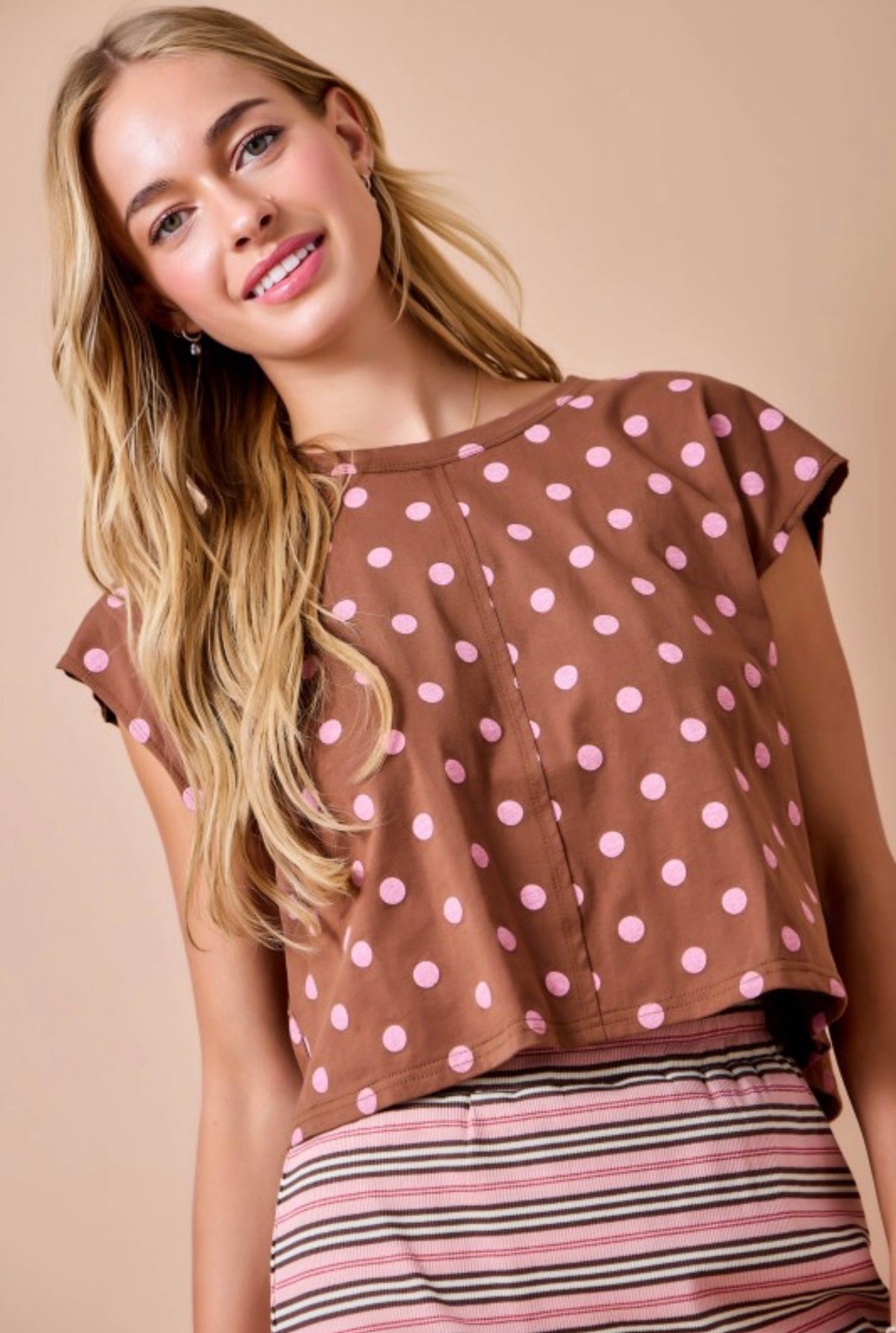 Polka Dot Workout Lounge Top
