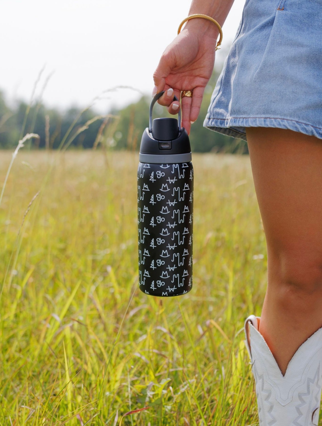 Black Brand Stainless Steel Water Bottle