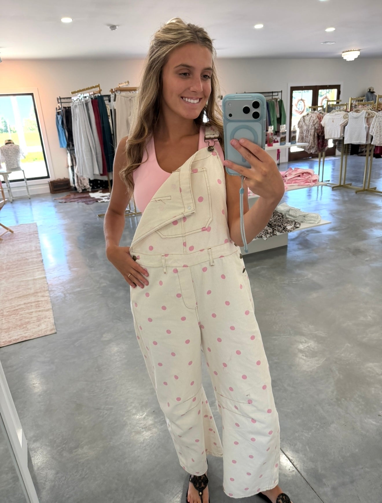 Pink Relaxed Chic Polka Dot Overalls