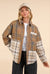 Mocha Mixed Plaid Button Up Top