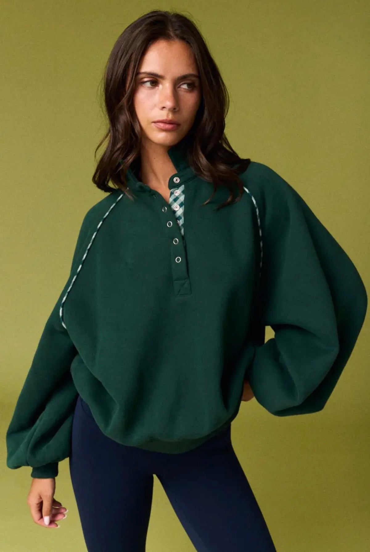Hunter Green Half Snap Pullover