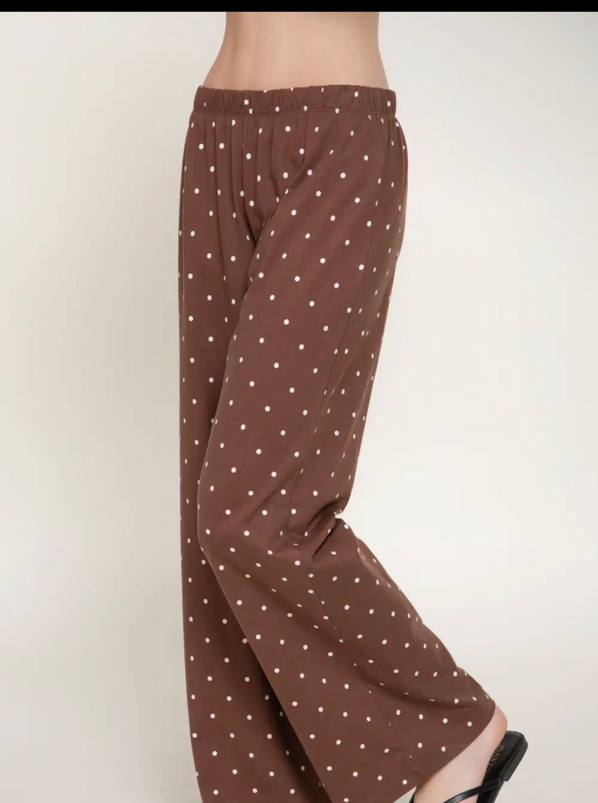 Brown Straight Leg Polka Dot Pants