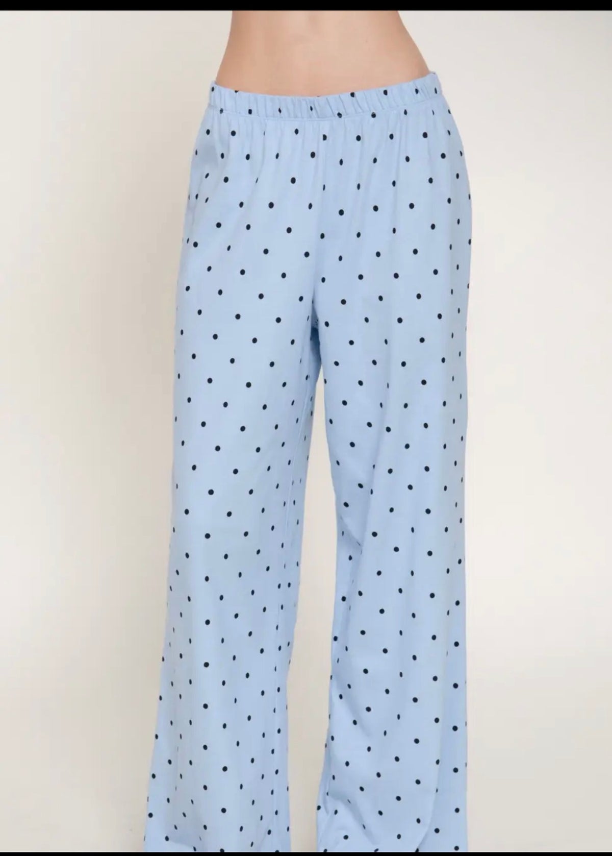 Blue/Black Straight Leg Polka Dot Pants