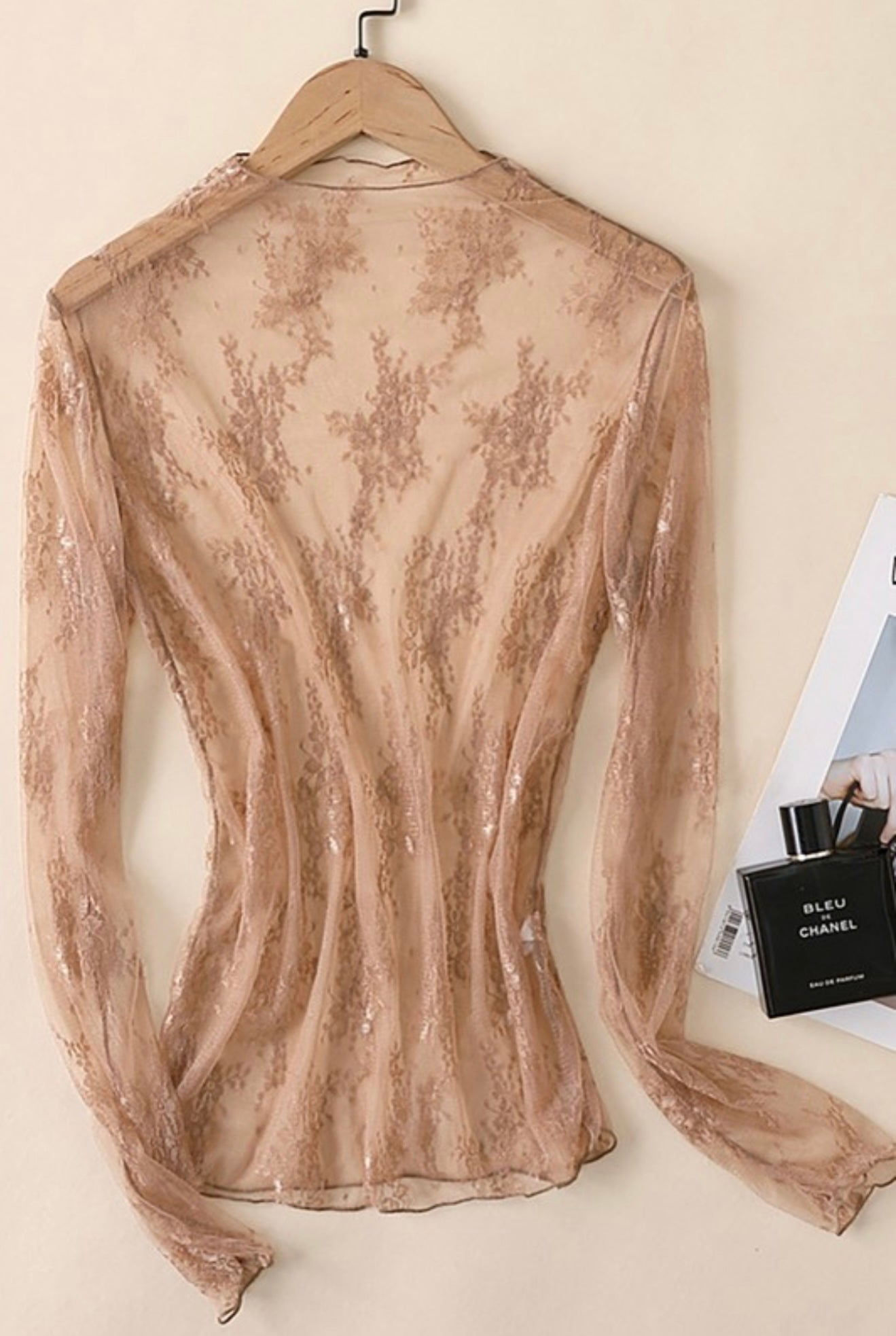 Coffee Lace Top