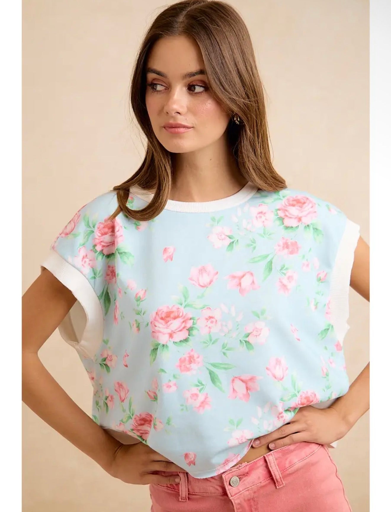 Floral Cross Back Tee