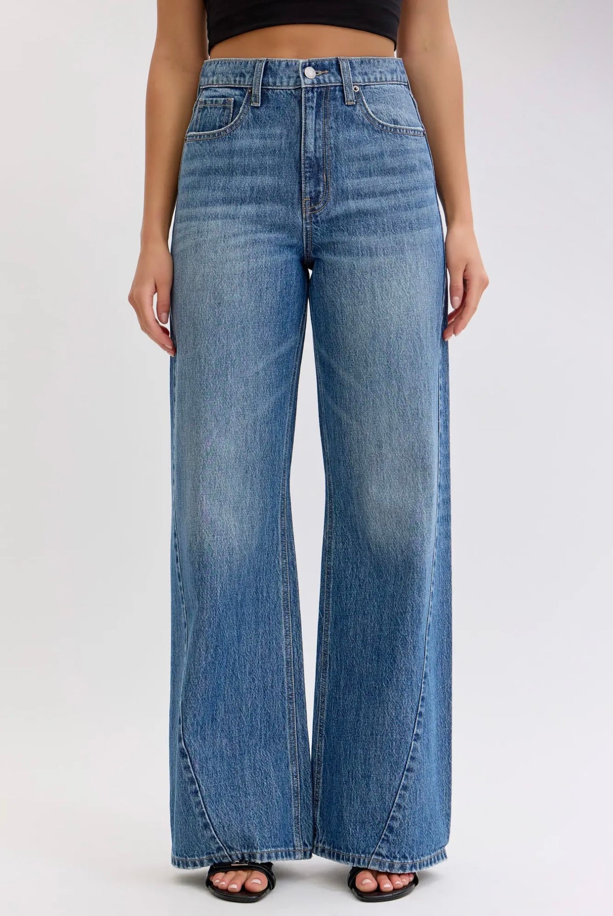 Willa High Rise Wide Leg Jean With Side Seam
