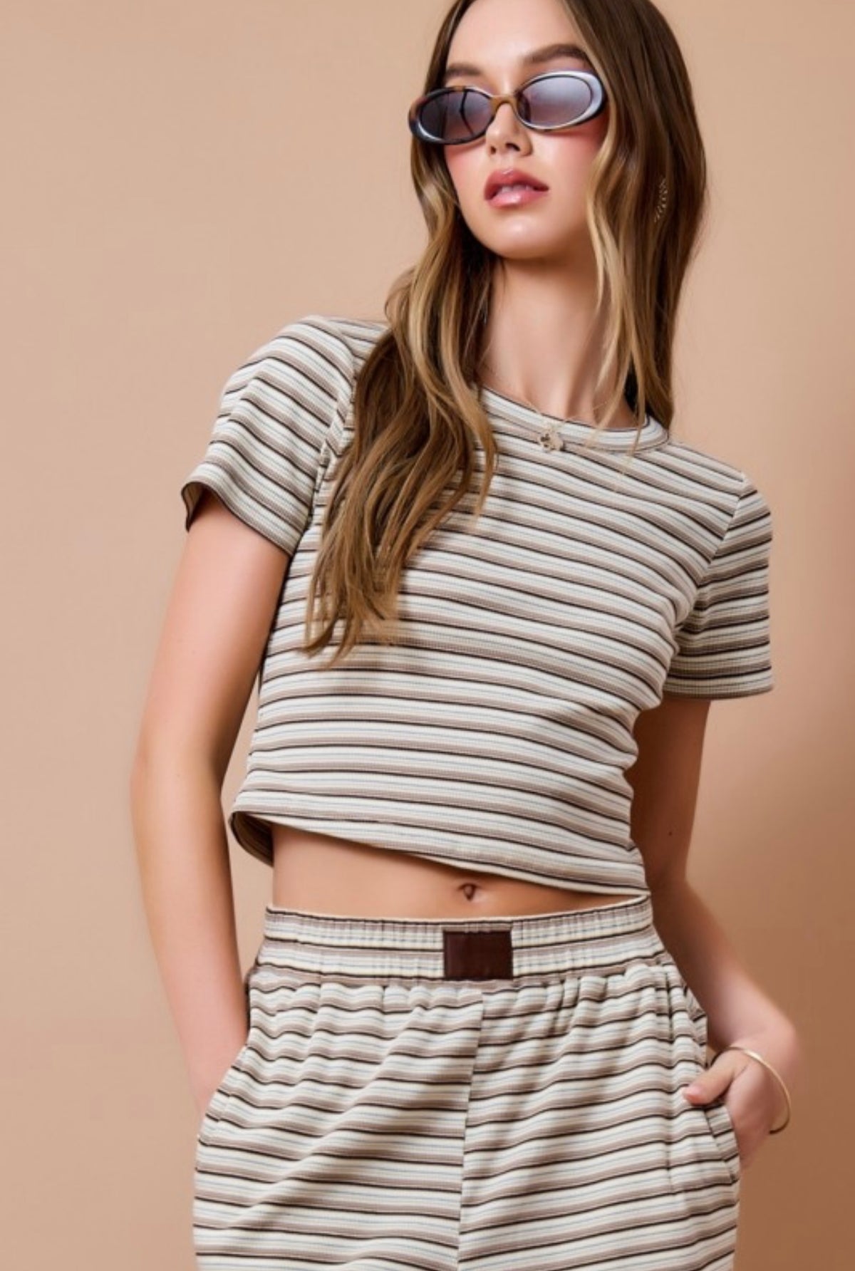 Stripe Ribbed Lounge Baby Tee