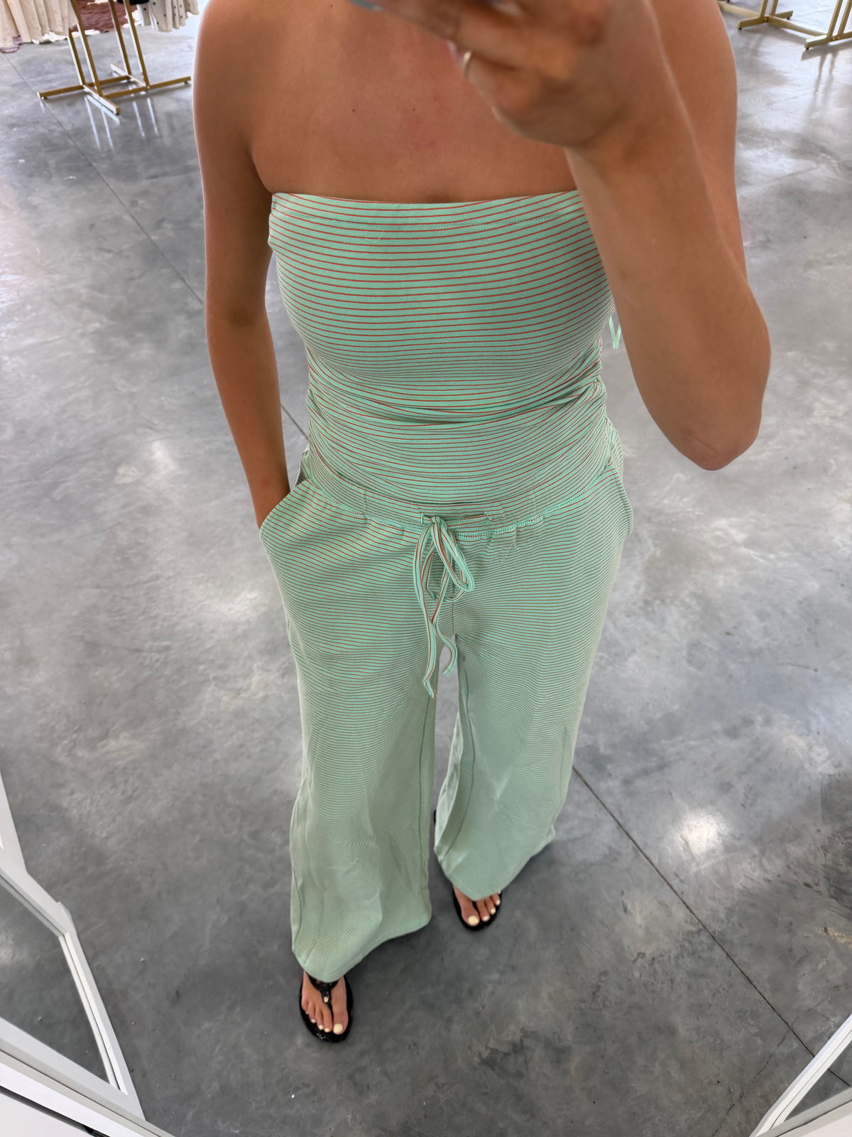 Green Striped Pants
