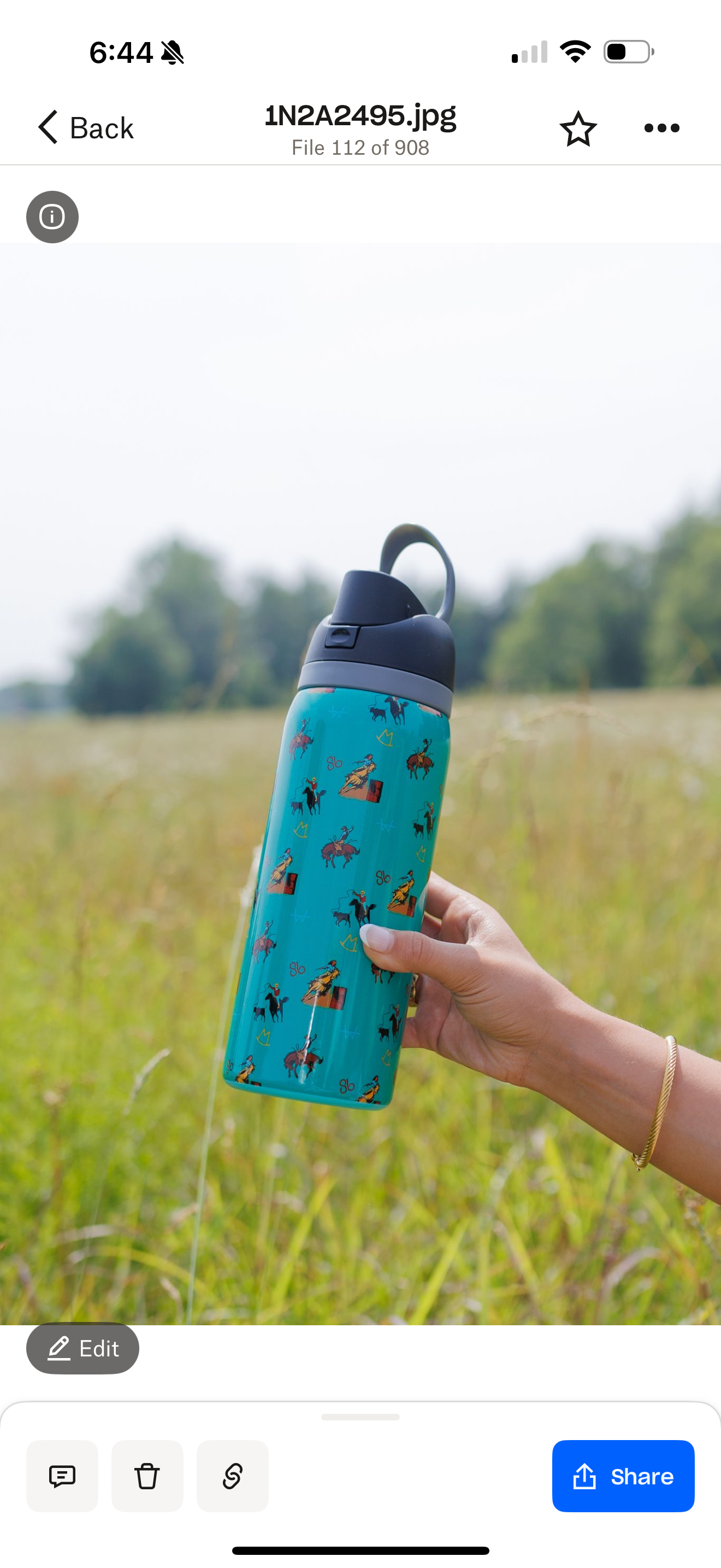 Turquoise Vintage Cowboy Stainless Steel Water Bottle