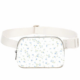 Blue Floral Polka Dot Crossbody Bag
