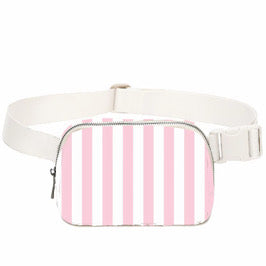 Pink Striped Crossbody Bag