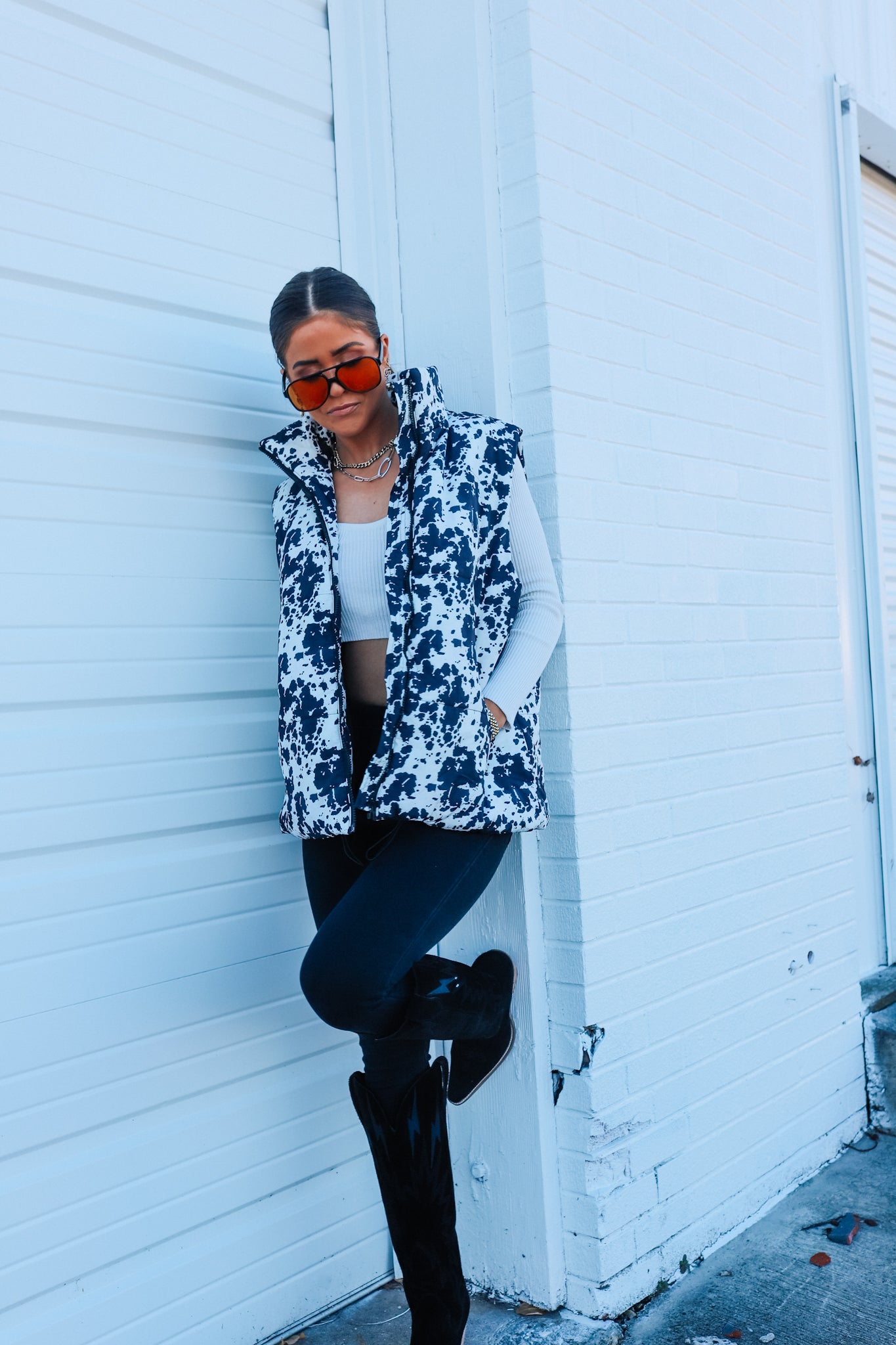 Black Cowhide Vest