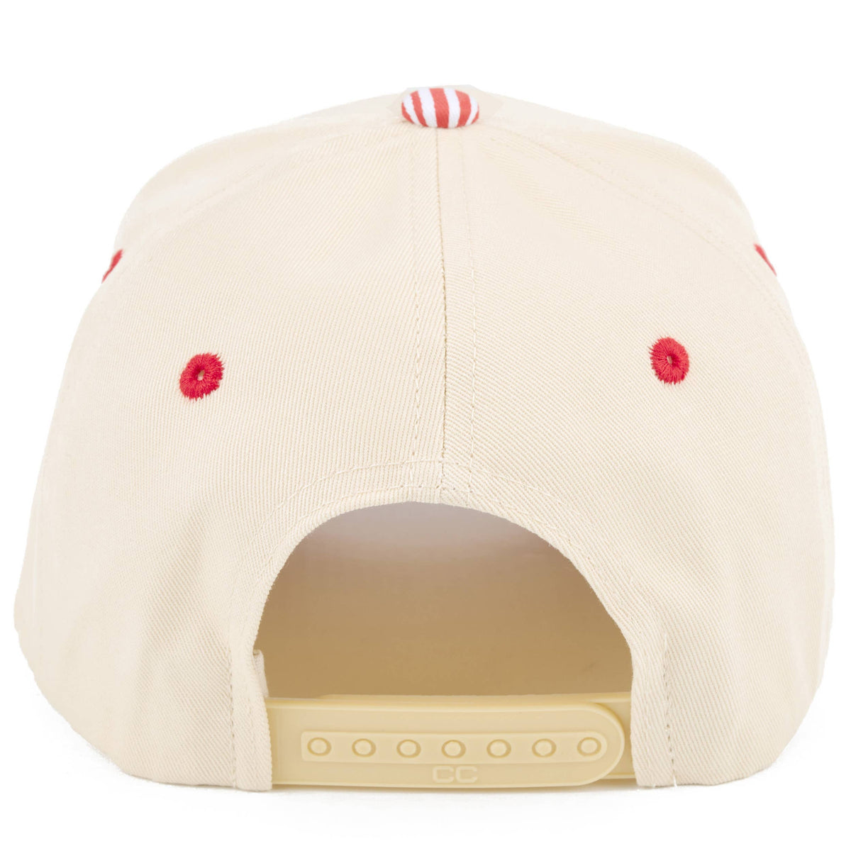 C.C ALL AMERICAN HOT DOGS Letter on Two Tone Trucker Hat: Red