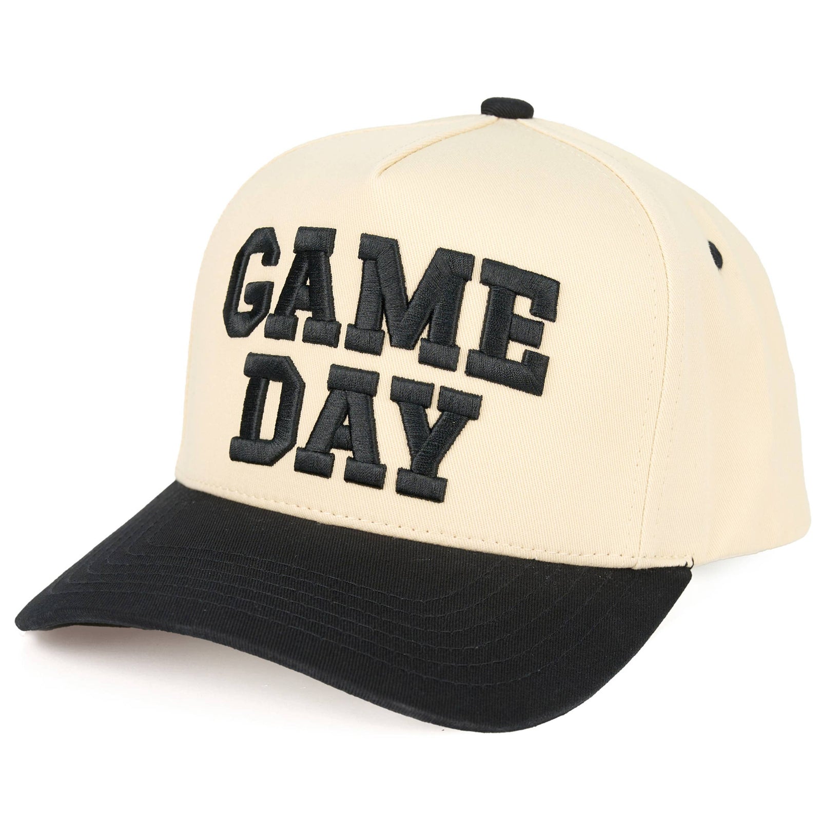 C.C GAME DAY Embroidered Cotton Baseball Cap: Black