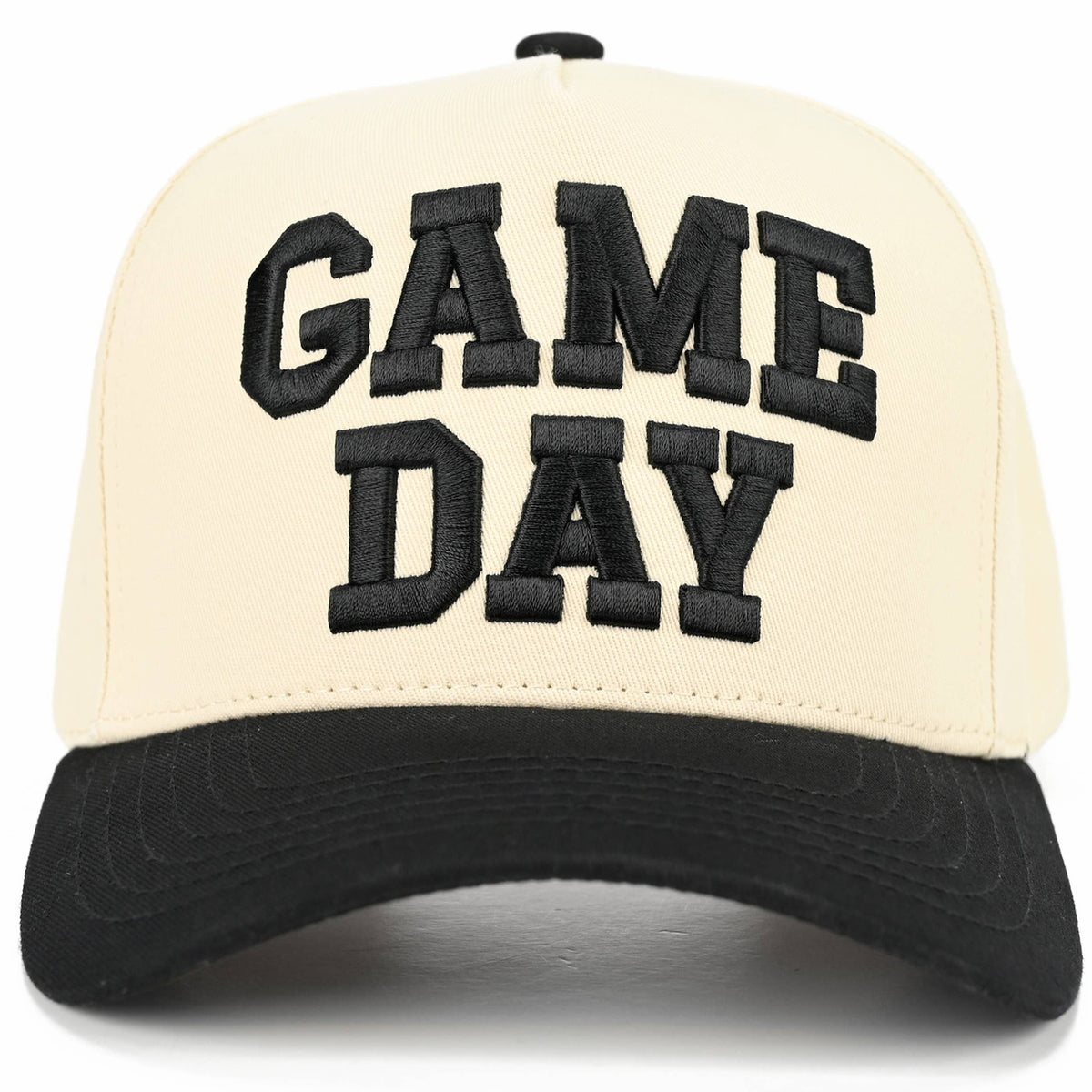 C.C GAME DAY Embroidered Cotton Baseball Cap: Black