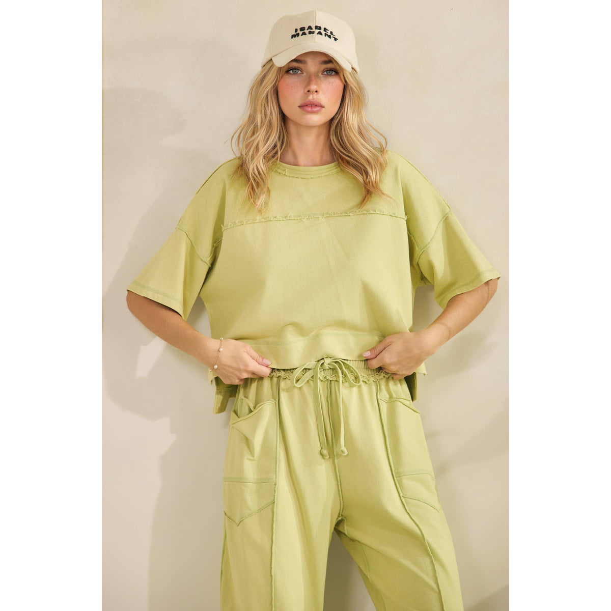 Coral Cropped Easy Top