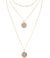 Worn Gold Coin Layered Necklace