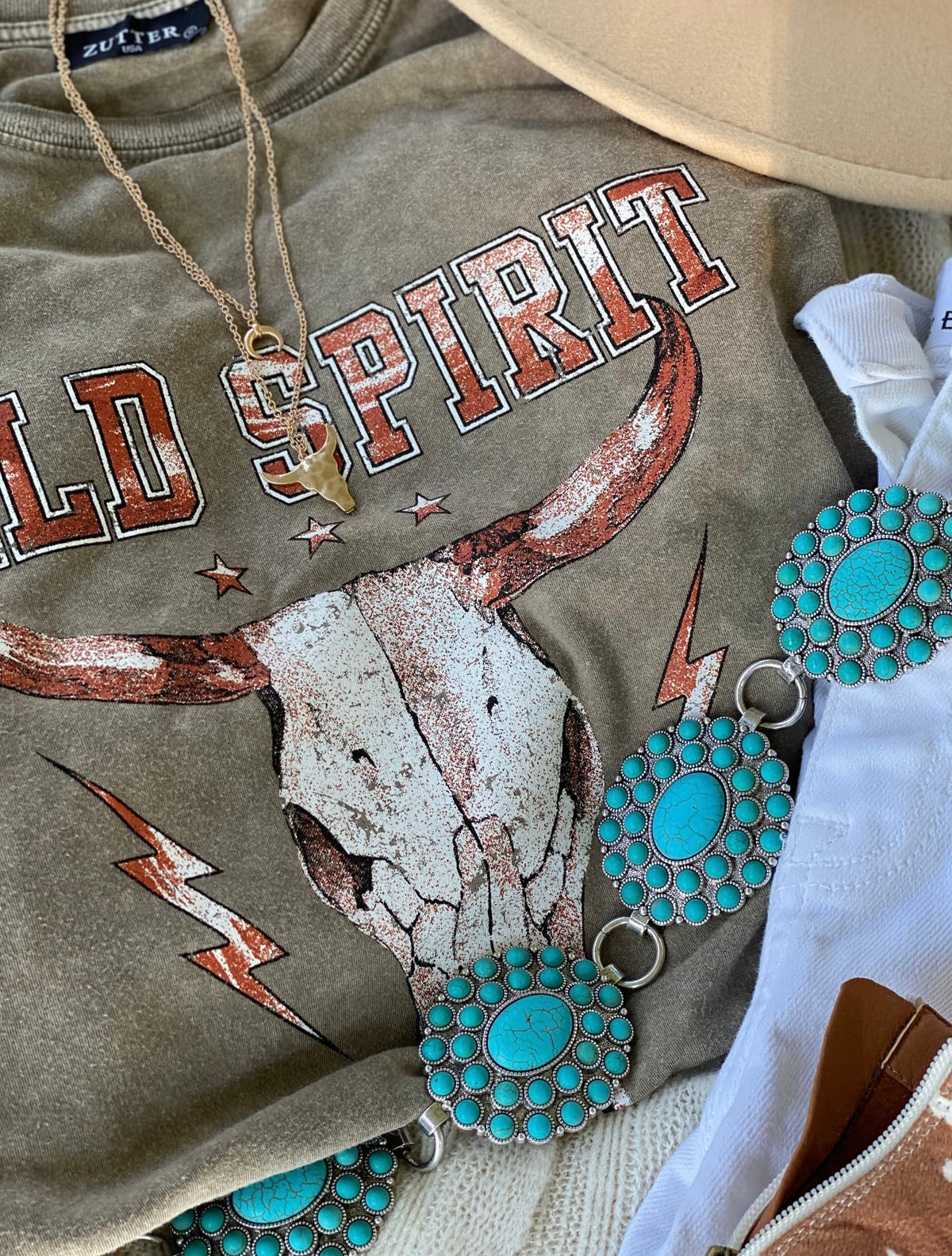 Grey Wild Spirit Graphic Tee