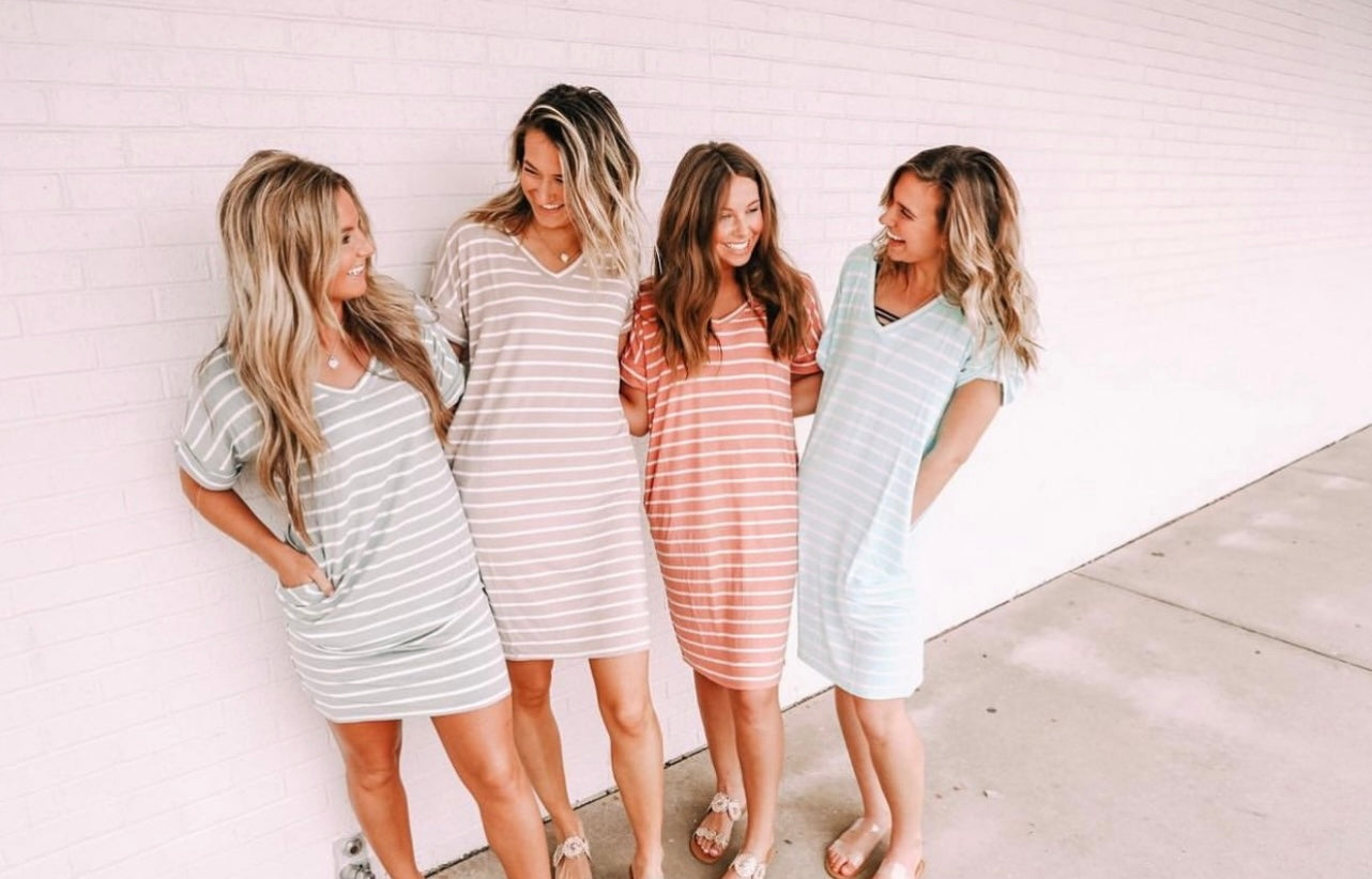 Striped Dress in 4 Colors