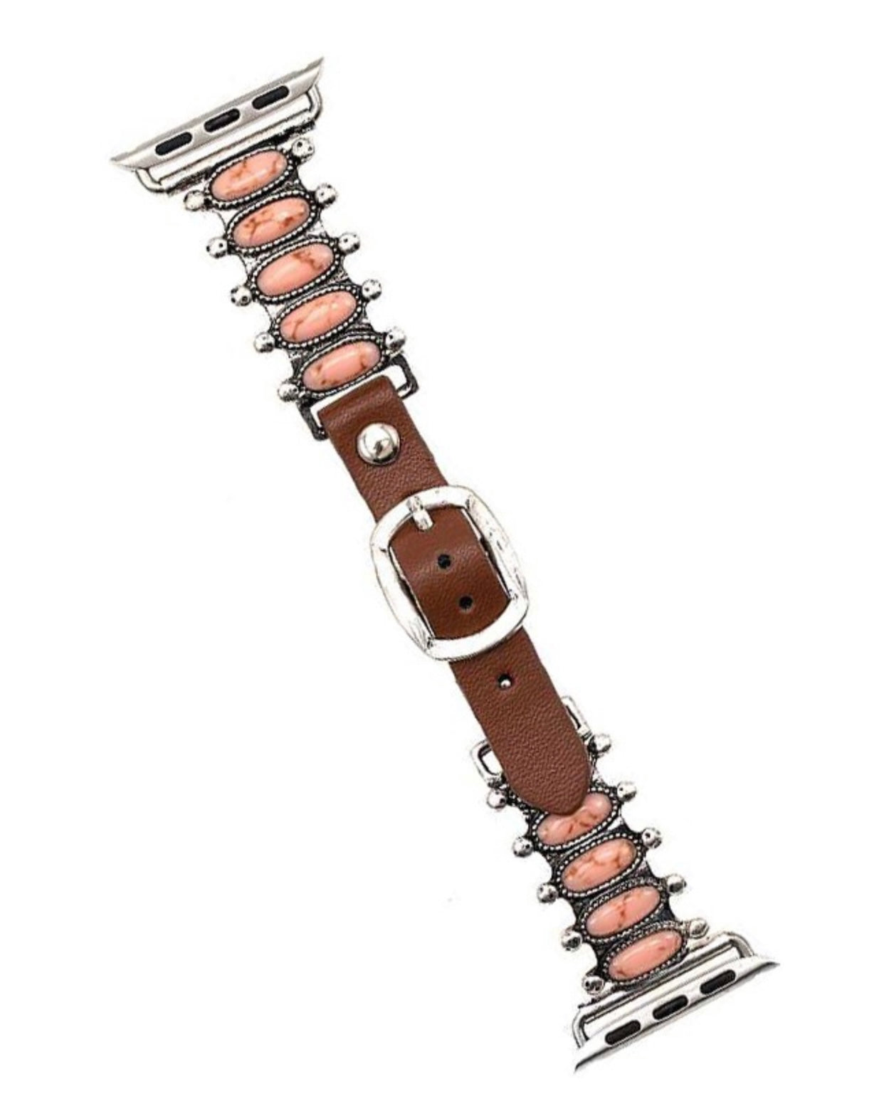 Coral Oval Concho Apple Watchband